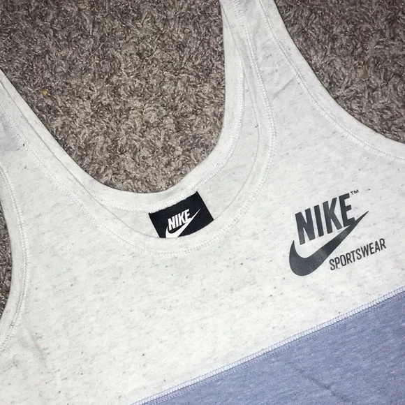 🐠Nike Women's Sportswear Tank Top - White and Blue Size Small | NWOT - Picture 2 of 3